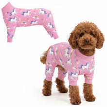 Dog wearing Unicorn Magic Comfort Pajamas, size XX-Small, full body coverage from chest to legs