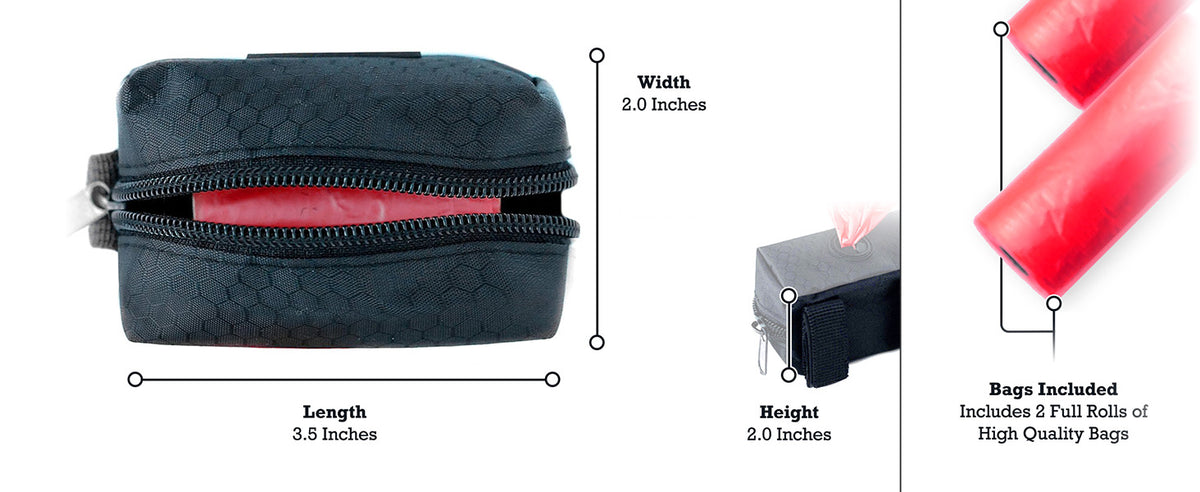 Easy Dispensing - Poop Bag Holder size chart