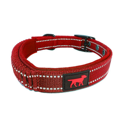 Tuff Pupper - Bungee Handle - Safety Collar - March Red