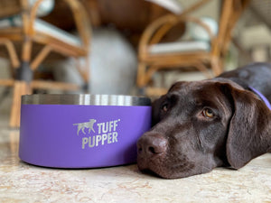 Tuff Pupper 100 oz Heavy Duty Insulated Stainless Steel Dog Bowl for Large  Dogs, Non-Slip Base, Dishwasher Safe